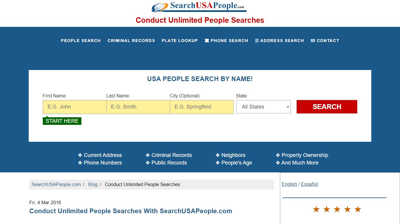 Conduct Unlimited People Searches | SearchUSAPeople